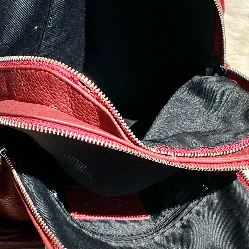 Simons Red Cherry Italy Leather Backpack - Picture 11 of 11